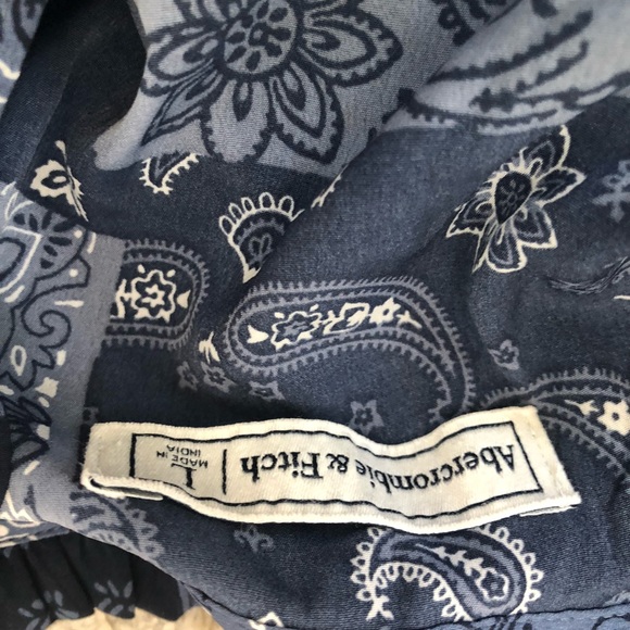 Abercrombie & Fitch Blue Patterned Long Sleeve Dress - Picture 15 of 15